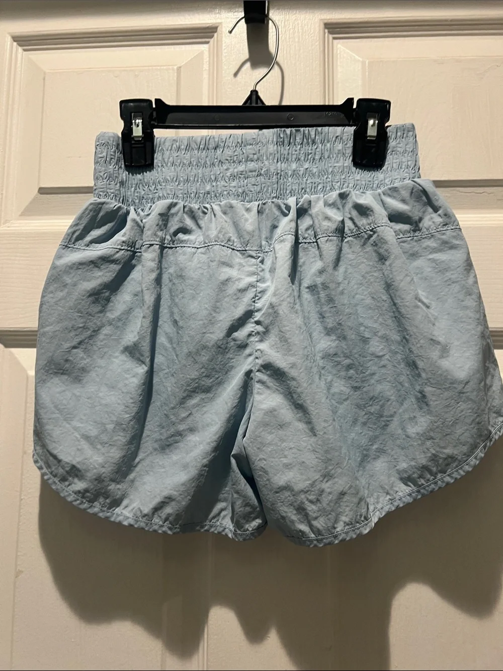 all in motion Light Blue Athletic High-Waist Smocked Shorts
